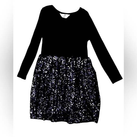 H&M Black and Purple Sequin Dress, Girl’s Size: 6X-7 - Picture 1 of 3